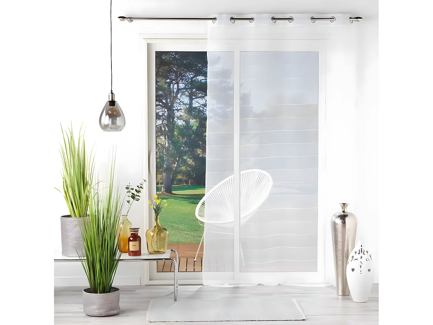 Rideau Voilage à Œillets "Ninon" 140x240cm Blanc