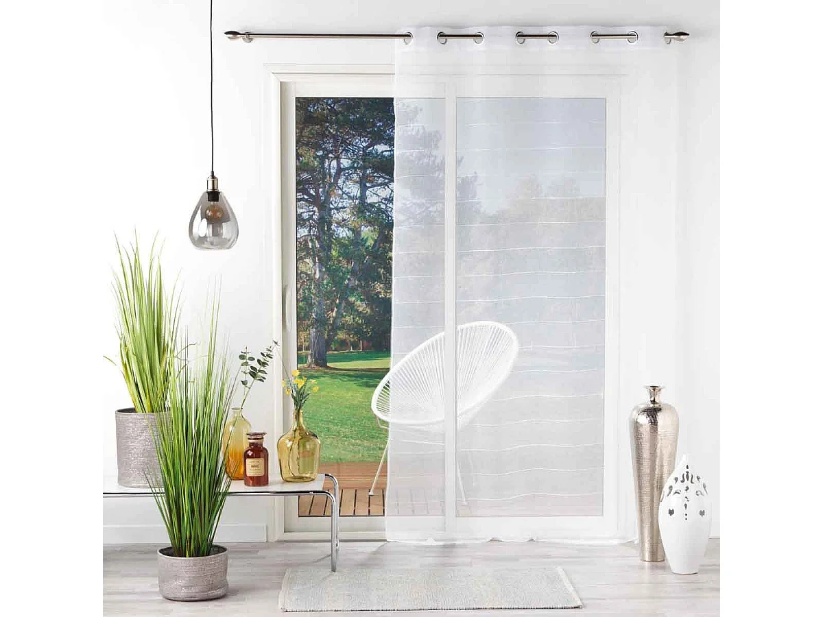 Rideau Voilage à Œillets "Ninon" 140x240cm Blanc