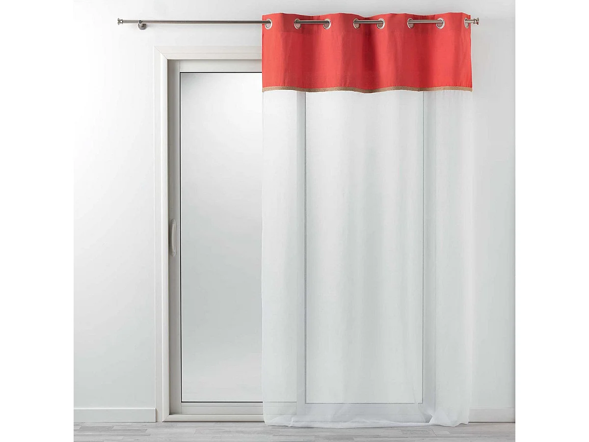 Rideau Voilage à Œillets "Kelonia" 140x240cm Orange