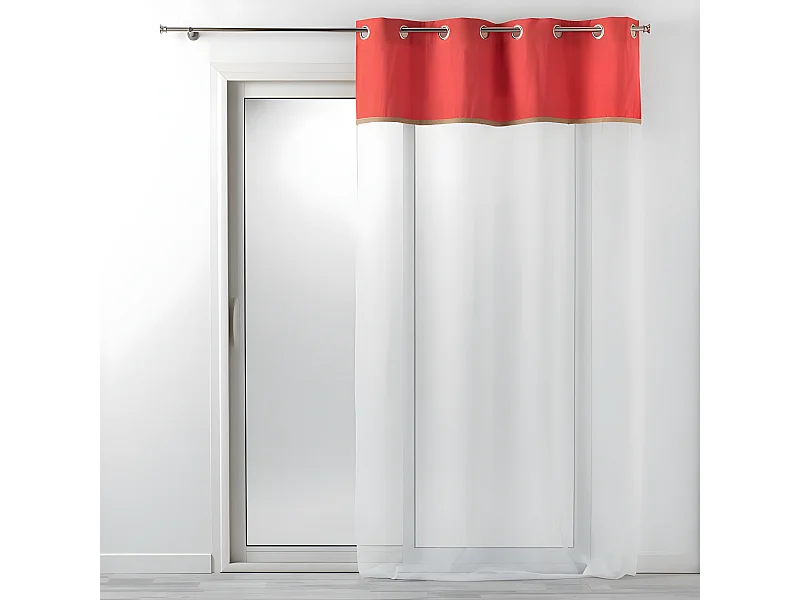 Rideau Voilage à Œillets "Kelonia" 140x240cm Orange