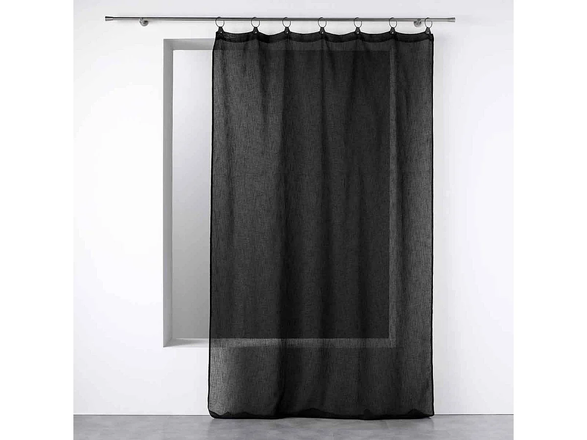 Rideau Voilage à Anneaux "Linka" 140x240cm Noir