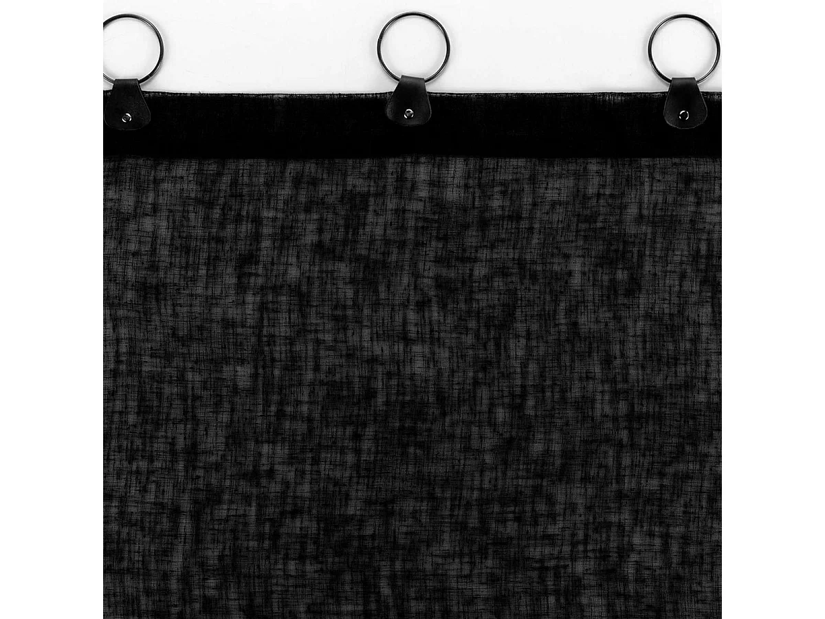 Rideau Voilage à Anneaux "Linka" 140x240cm Noir