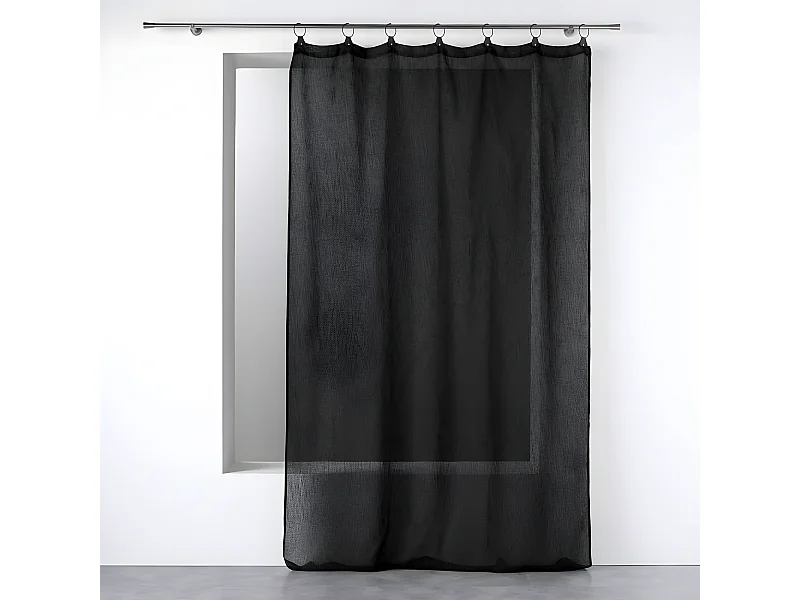 Rideau Voilage à Anneaux "Linka" 140x240cm Noir