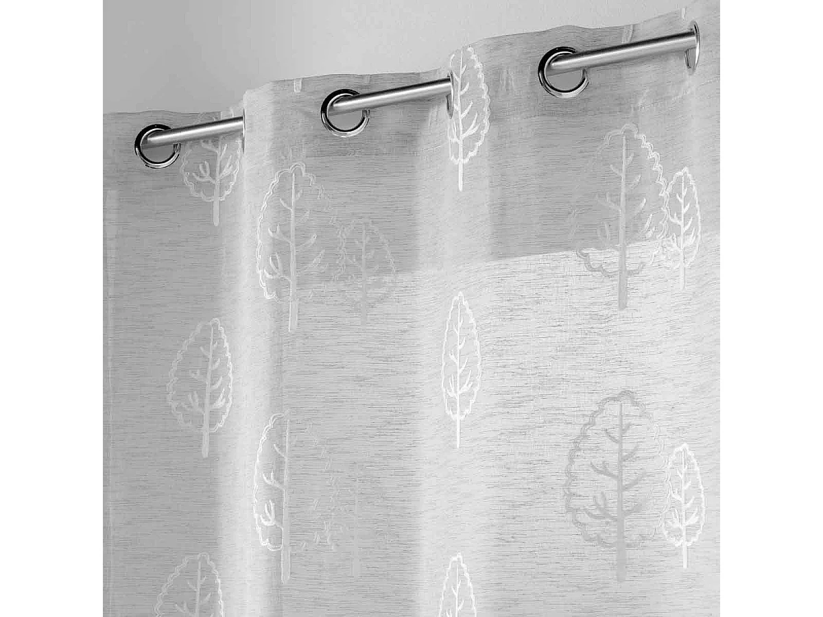 Rideau Voilage à Œillets "Sonata" 140x240cm Gris