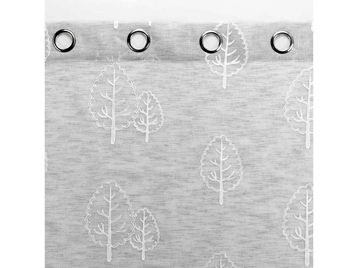 Rideau Voilage à Œillets "Sonata" 140x240cm Gris