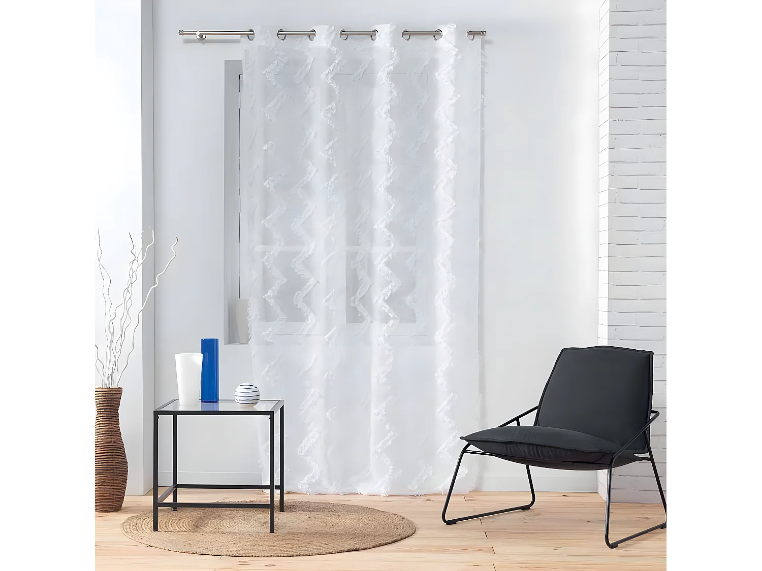 Rideau Voilage à Œillets "Dany" 140x240cm Blanc