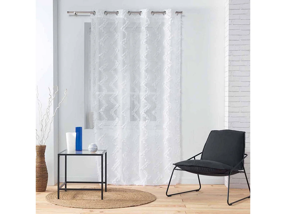 Rideau Voilage à Œillets "Dany" 140x240cm Blanc