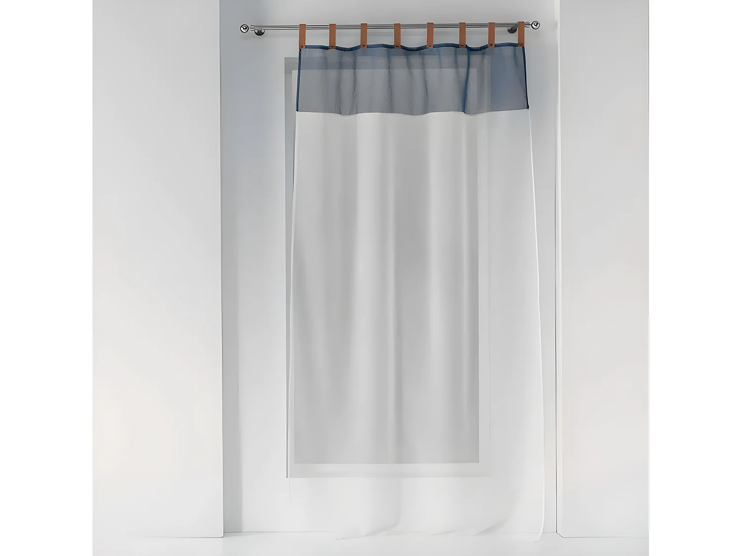 Rideau Voilage à Passants "Loft Atelier" 140x240cm Bleu