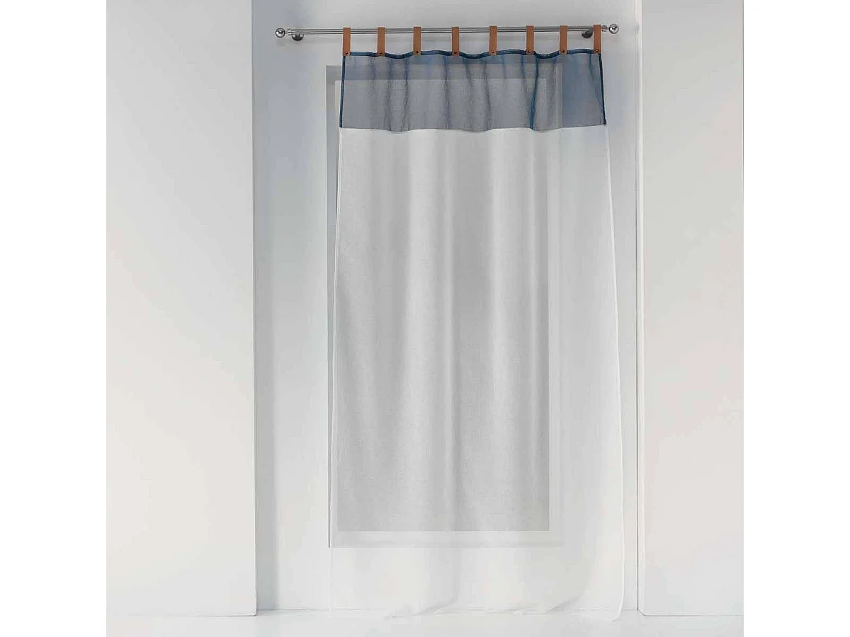 Rideau Voilage à Passants "Loft Atelier" 140x240cm Bleu