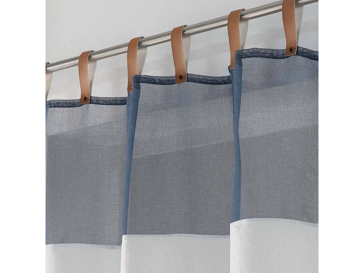 Rideau Voilage à Passants "Loft Atelier" 140x240cm Bleu