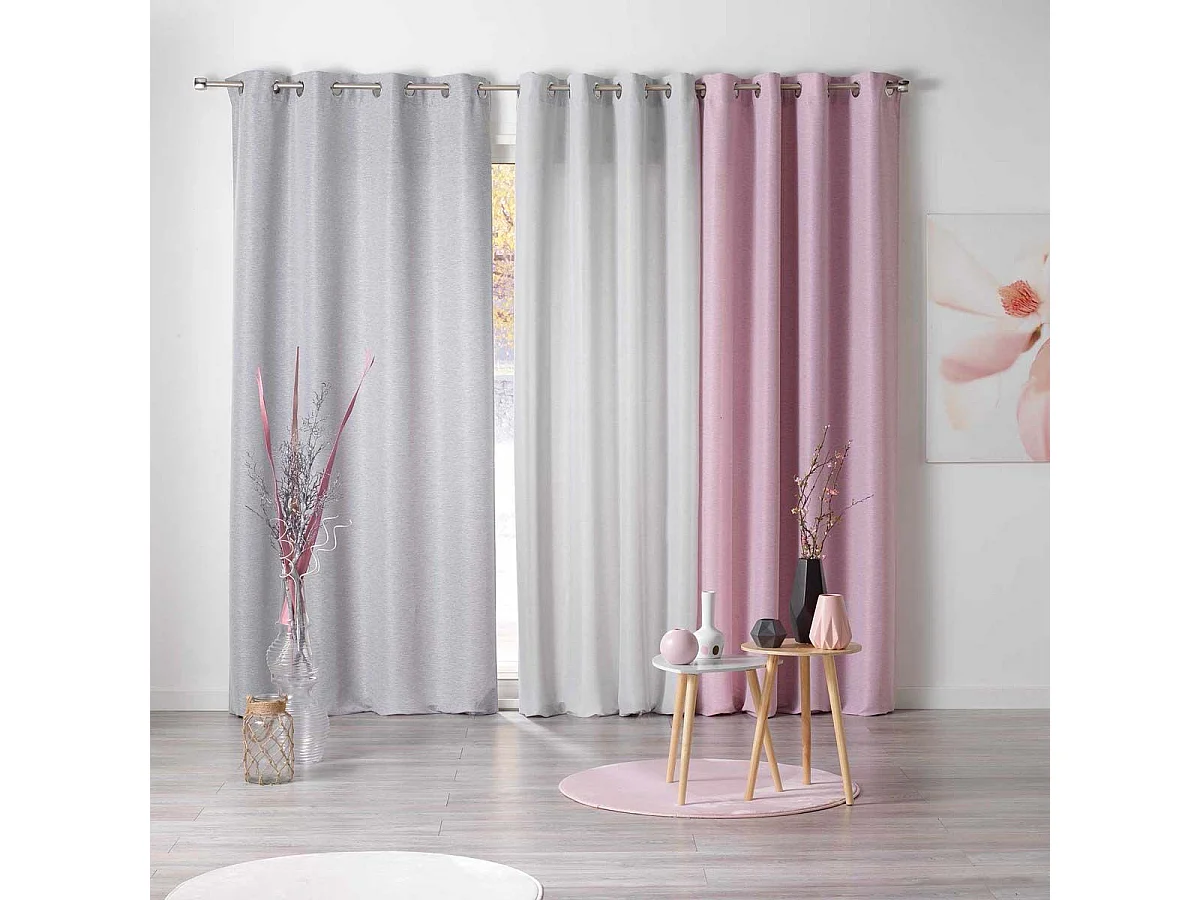 Rideau à Oeillets Tamisant "Glory" 140x240cm Rose