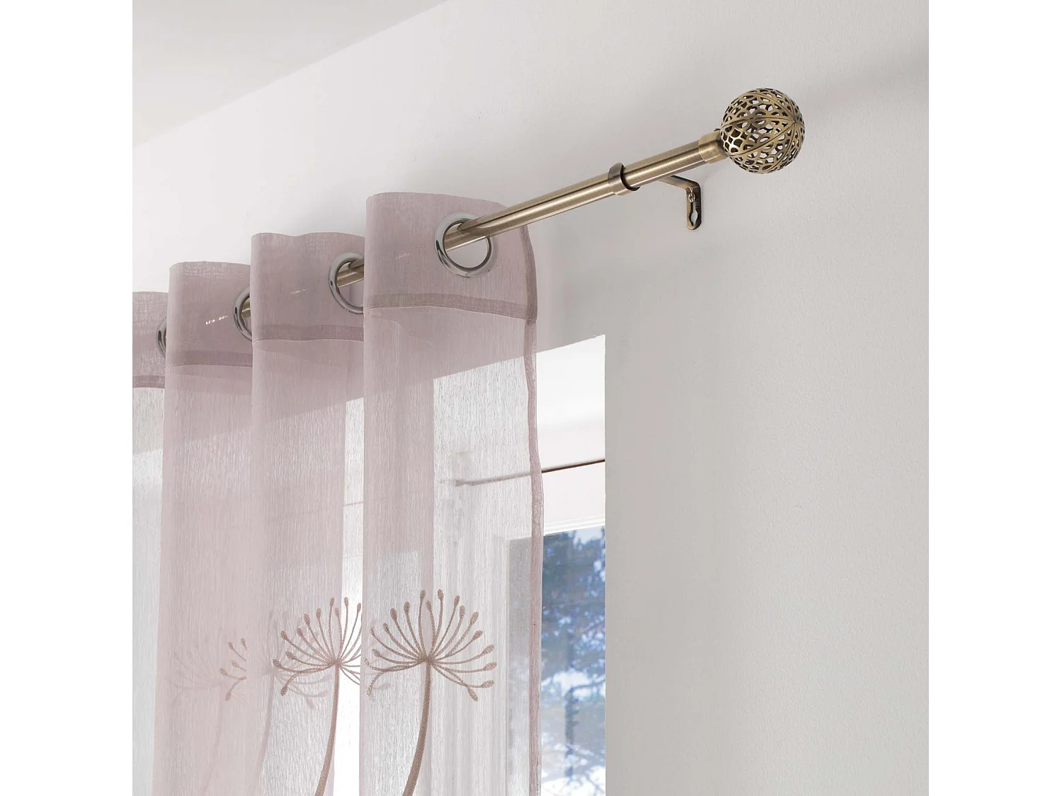 Kit Tringle Déco Extensible "Globa" 120-210cm Laiton