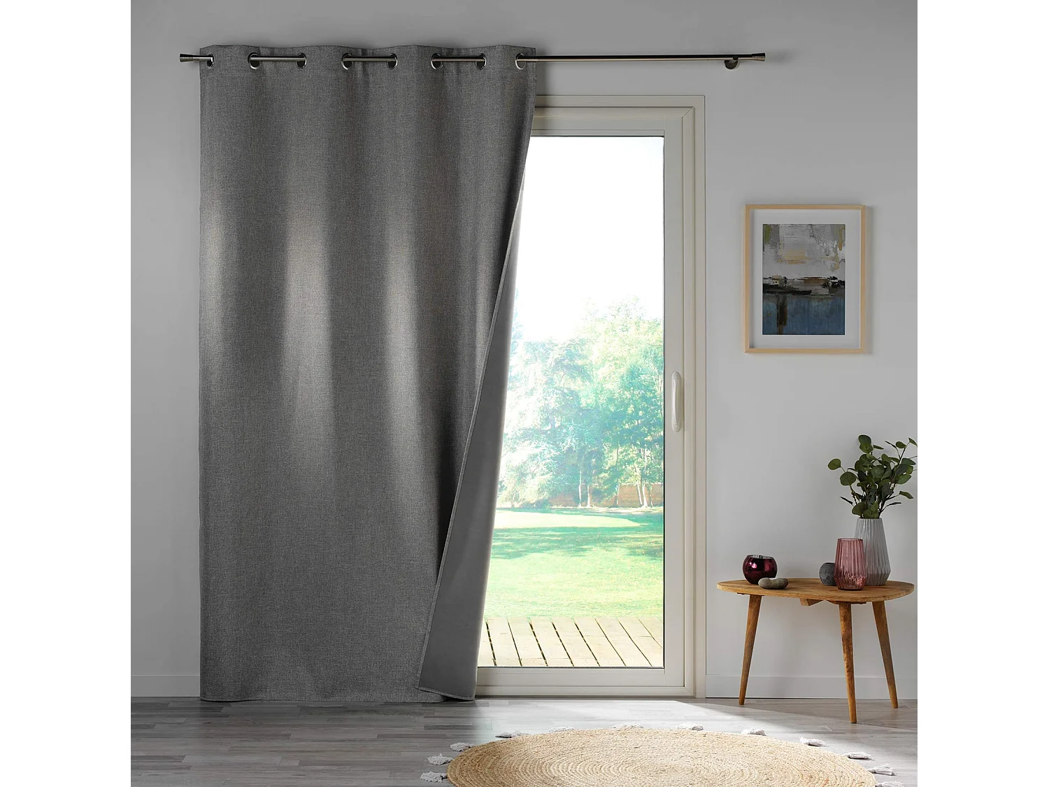 Cortina decorativa lisa, 100% opaca 140 x 260 cm