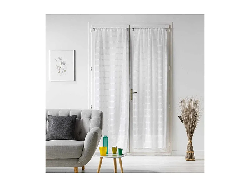 Paire de Voilages Passe-Tringle "Candide" 70x200cm Blanc