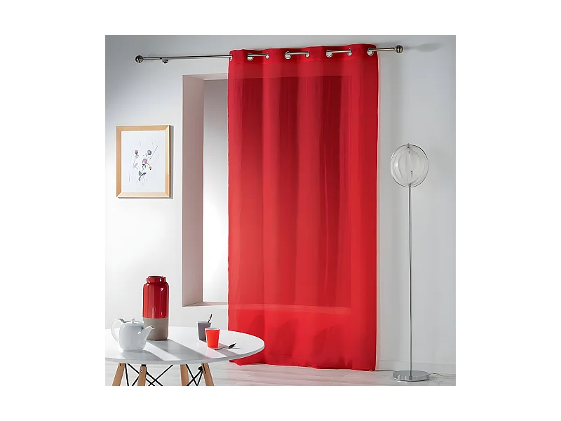 Rideau Voilage Étamine "Telma" 140x240cm Rouge
