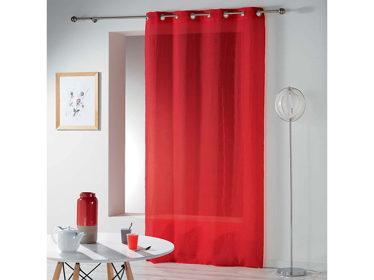 Rideau Voilage Étamine "Telma" 140x240cm Rouge