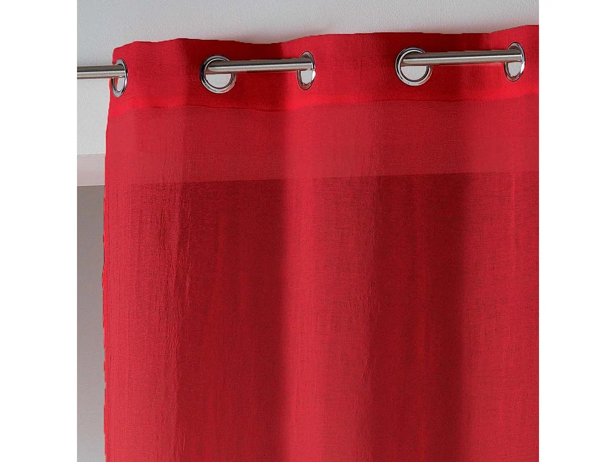 Rideau Voilage Étamine "Telma" 140x240cm Rouge