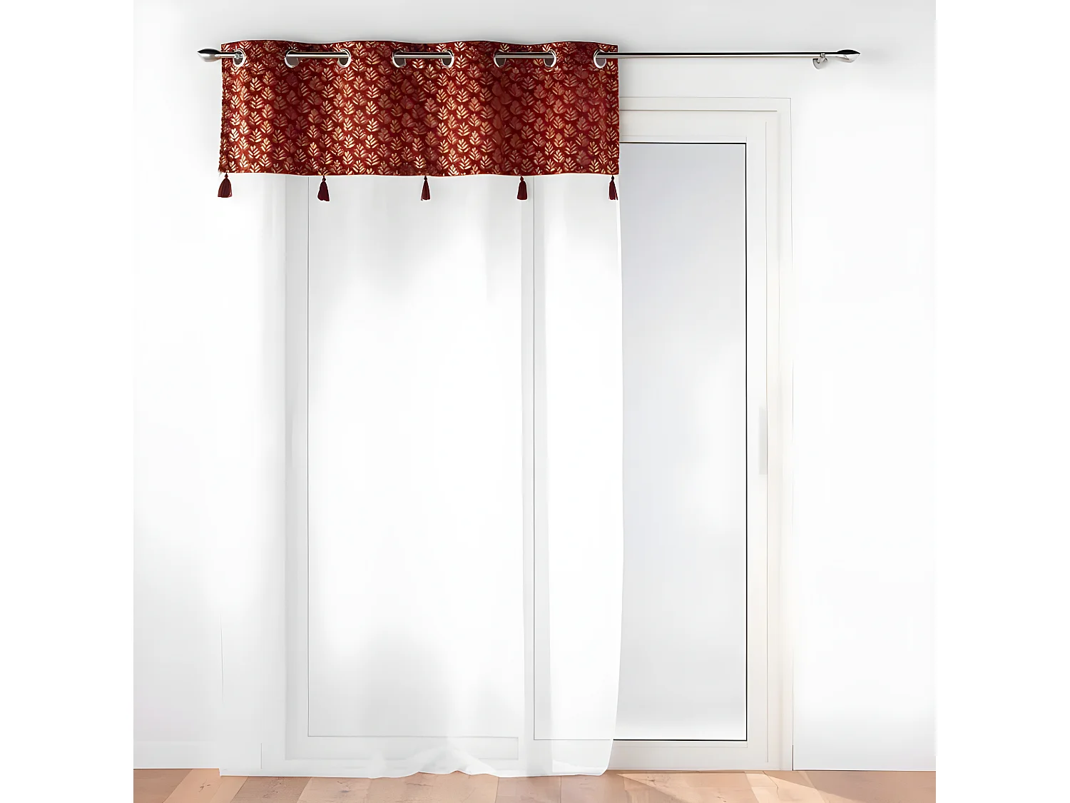 Rideau Voilage à Œillets "Evie" 140x280cm Bordeaux