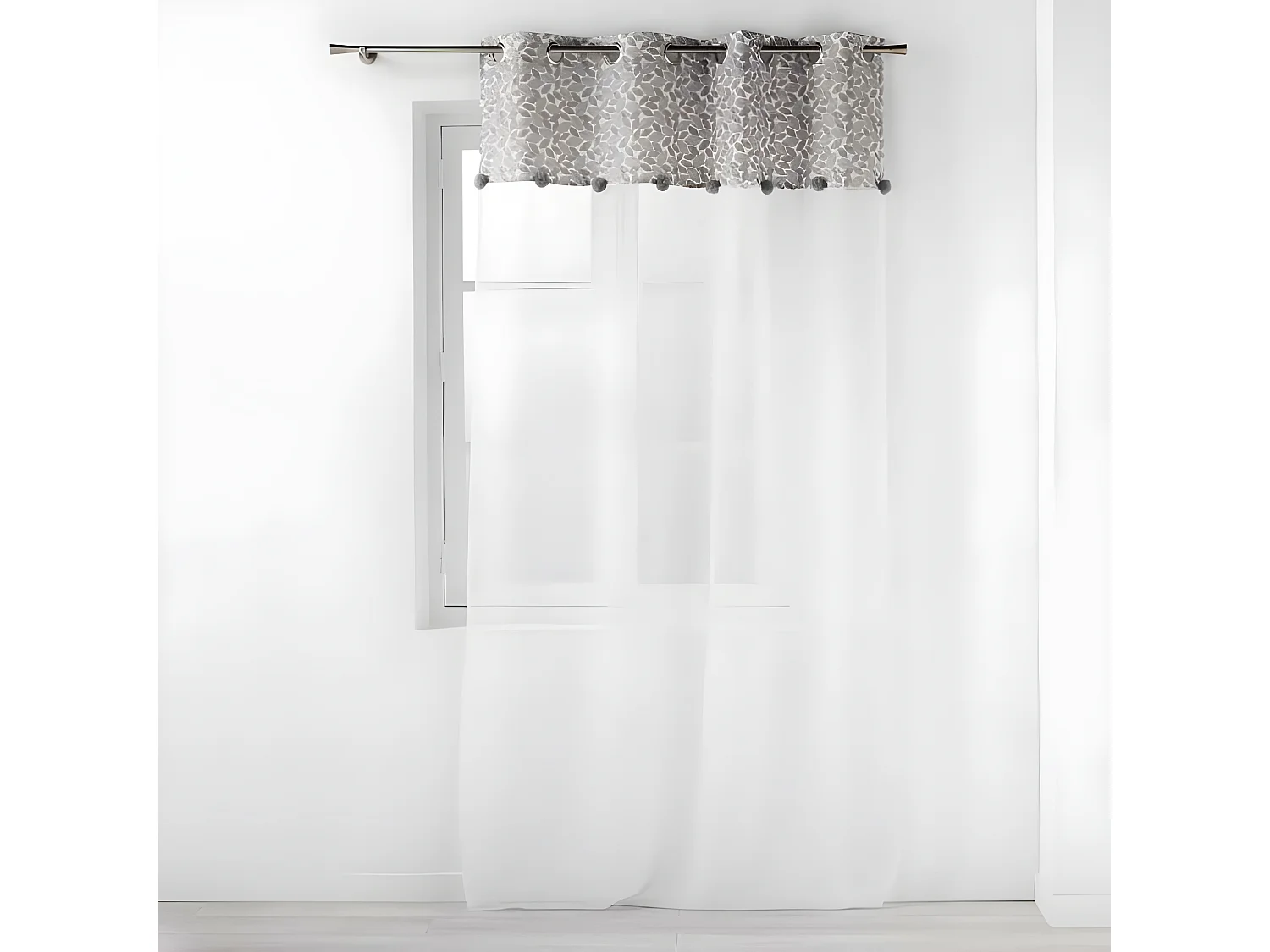 Rideau Voilage à Œillets "Vilanelle" 140x240cm Gris