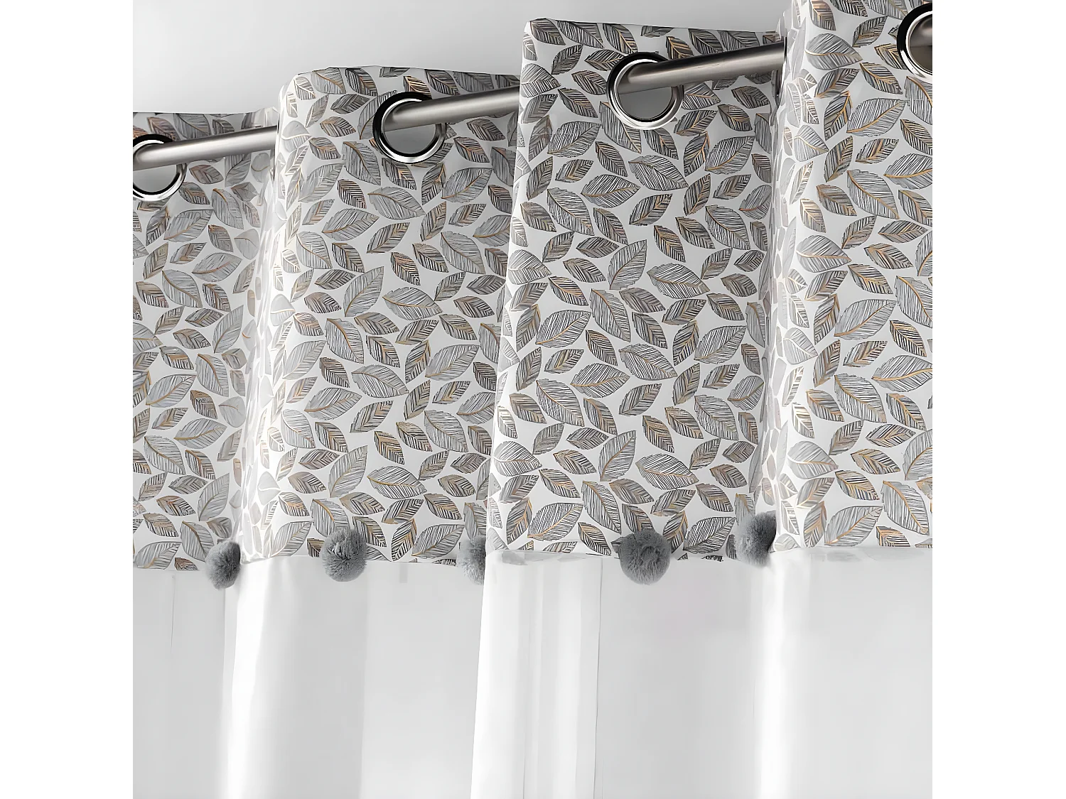 Rideau Voilage à Œillets "Vilanelle" 140x240cm Gris