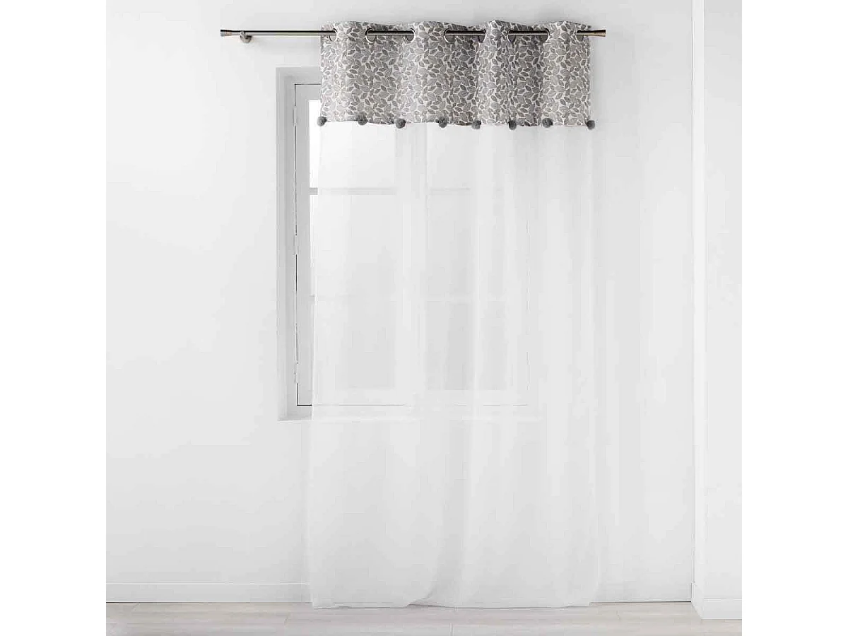 Rideau Voilage à Œillets "Vilanelle" 140x240cm Gris