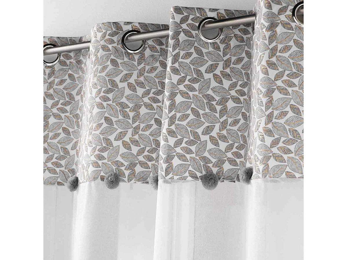 Rideau Voilage à Œillets "Vilanelle" 140x240cm Gris