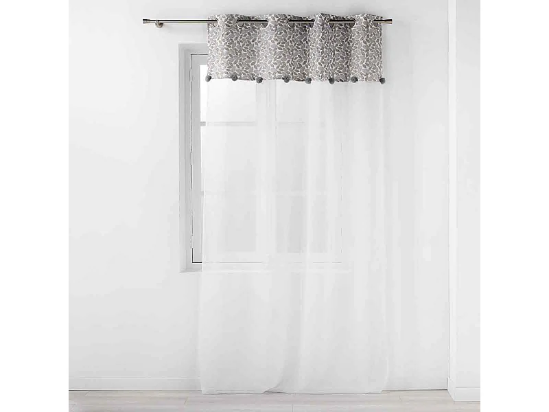 Rideau Voilage à Œillets "Vilanelle" 140x240cm Gris