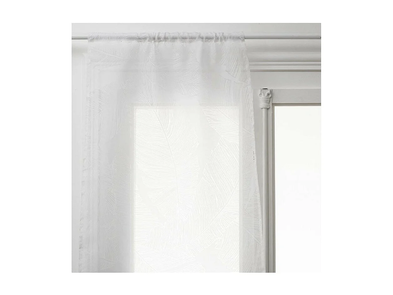 Paire de Voilages "Feuille" 60x120cm Blanc