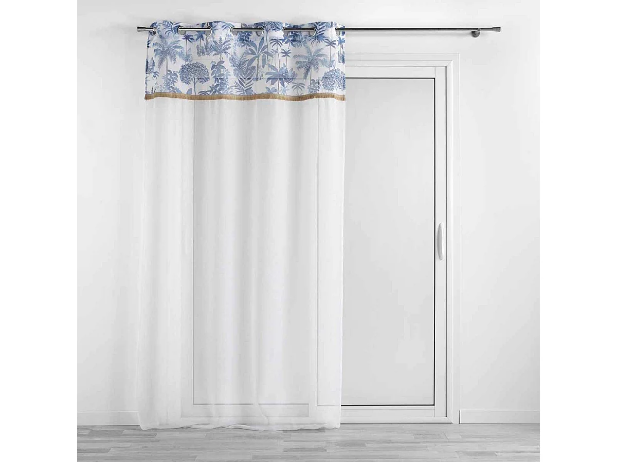 Rideau Voilage Imprimé "Amazonia" 140x240cm Bleu