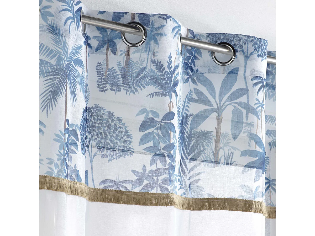 Rideau Voilage Imprimé "Amazonia" 140x240cm Bleu