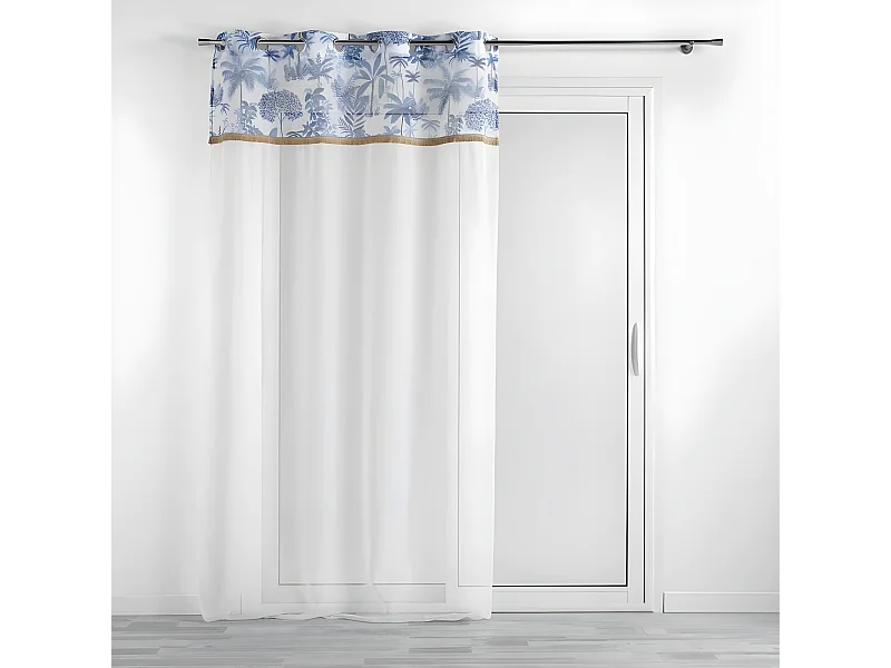 Rideau Voilage Imprimé "Amazonia" 140x240cm Bleu