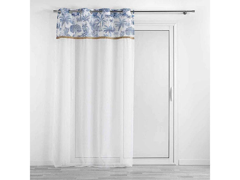 Rideau Voilage Imprimé "Amazonia" 140x240cm Bleu