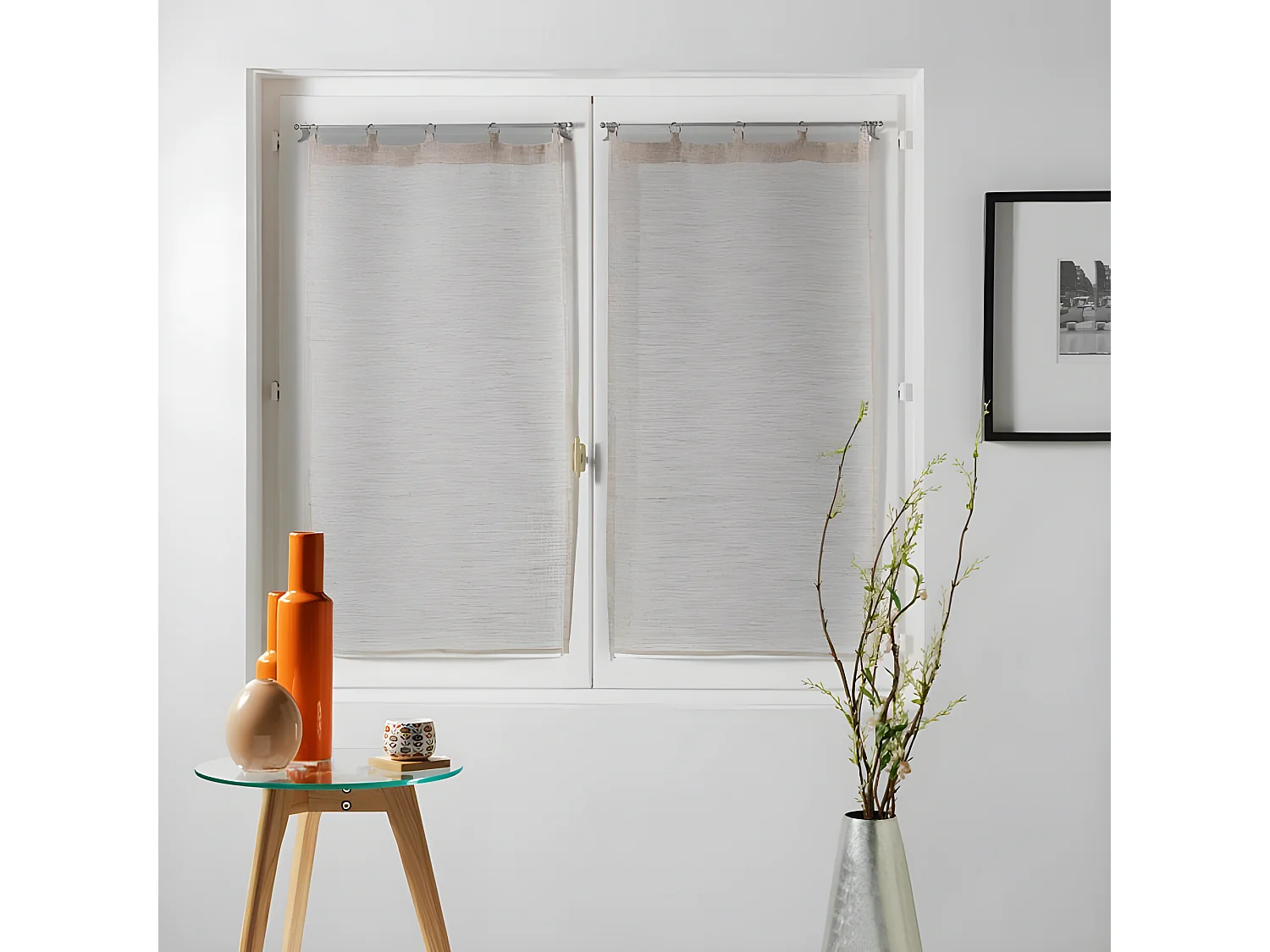 Paire de Voilages "Milza" 60x90cm Beige