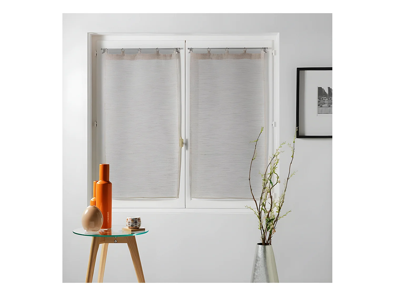 Paire de Voilages "Milza" 60x90cm Beige