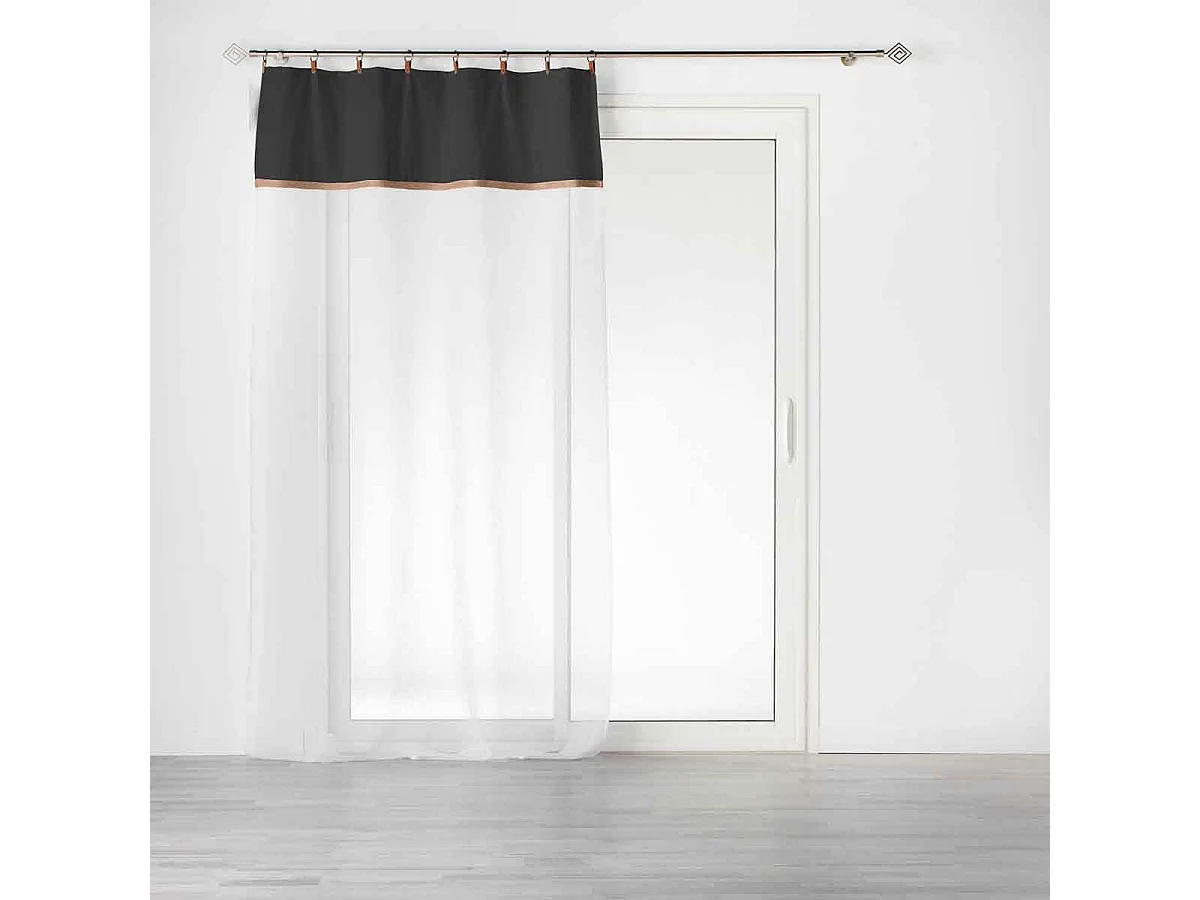 Rideau Voilage à Anneaux "Leana" 140x240cm Noir