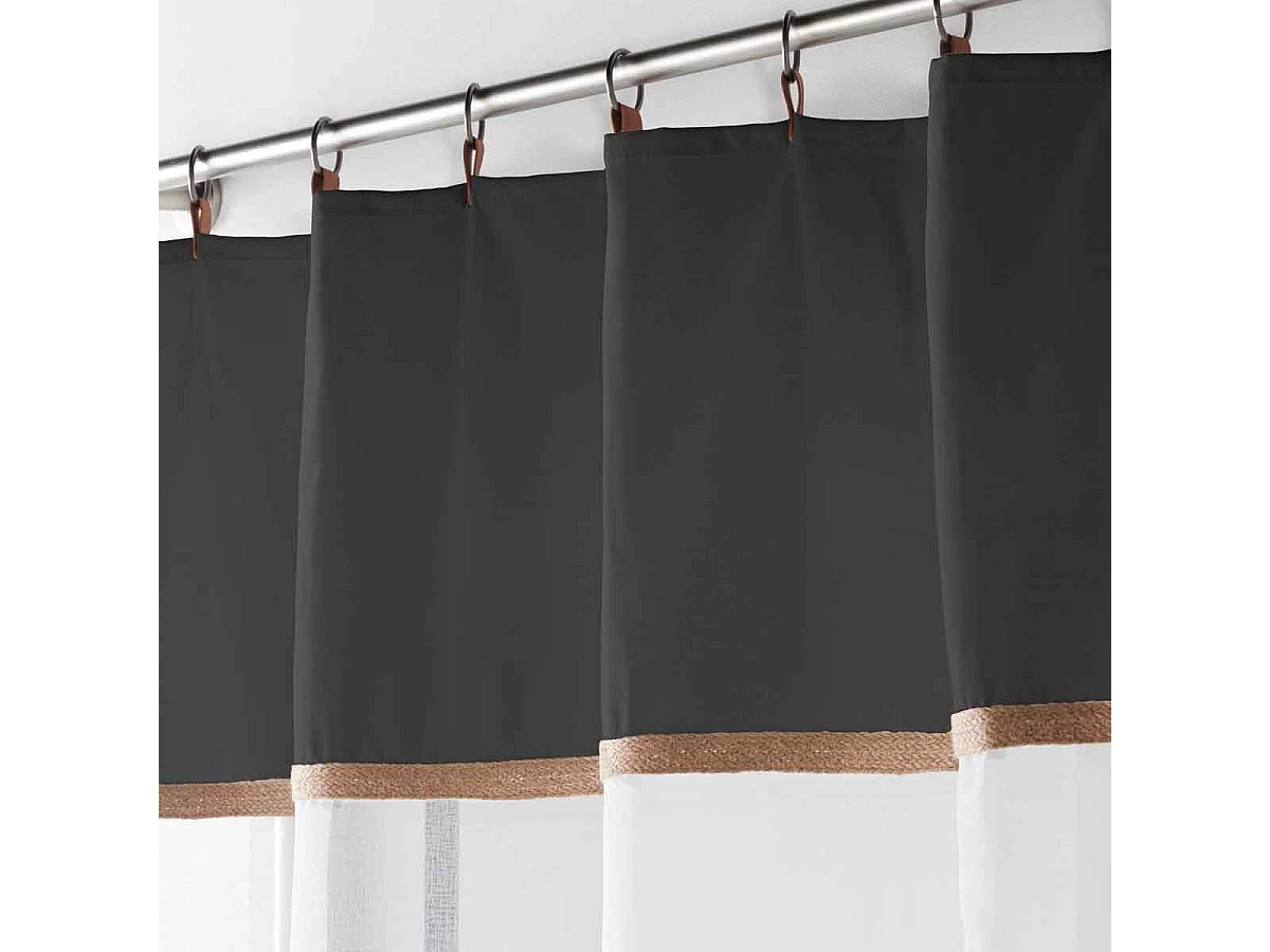 Rideau Voilage à Anneaux "Leana" 140x240cm Noir