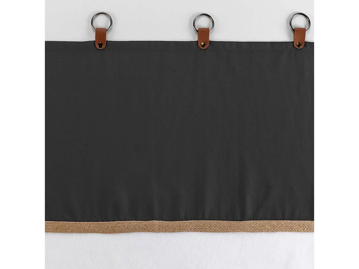 Rideau Voilage à Anneaux "Leana" 140x240cm Noir