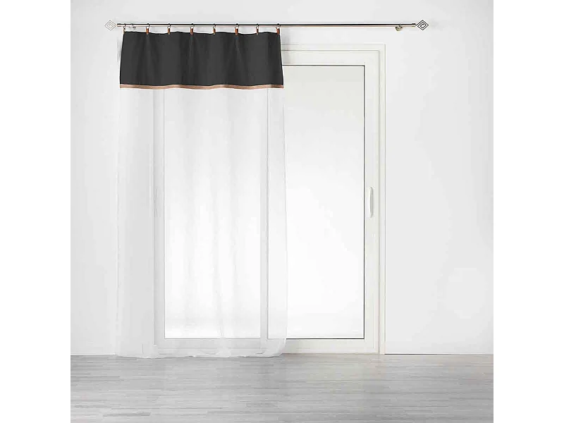 Rideau Voilage à Anneaux "Leana" 140x240cm Noir