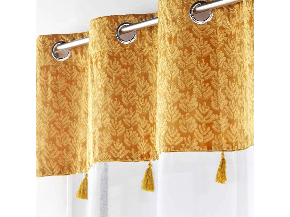 Rideau Voilage à Œillets "Evie" 140x280cm Ocre