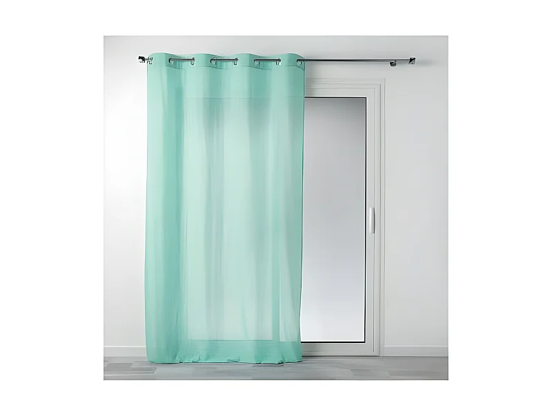 Rideau Voilage à Œillets "Mitsy" 140x240cm Bleu Ciel