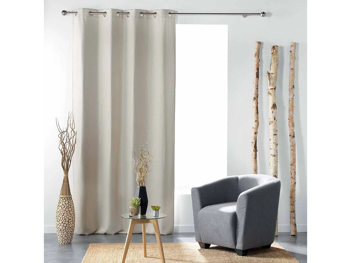 Rideau Occultant Tissé "Tramina" 135x240cm Naturel