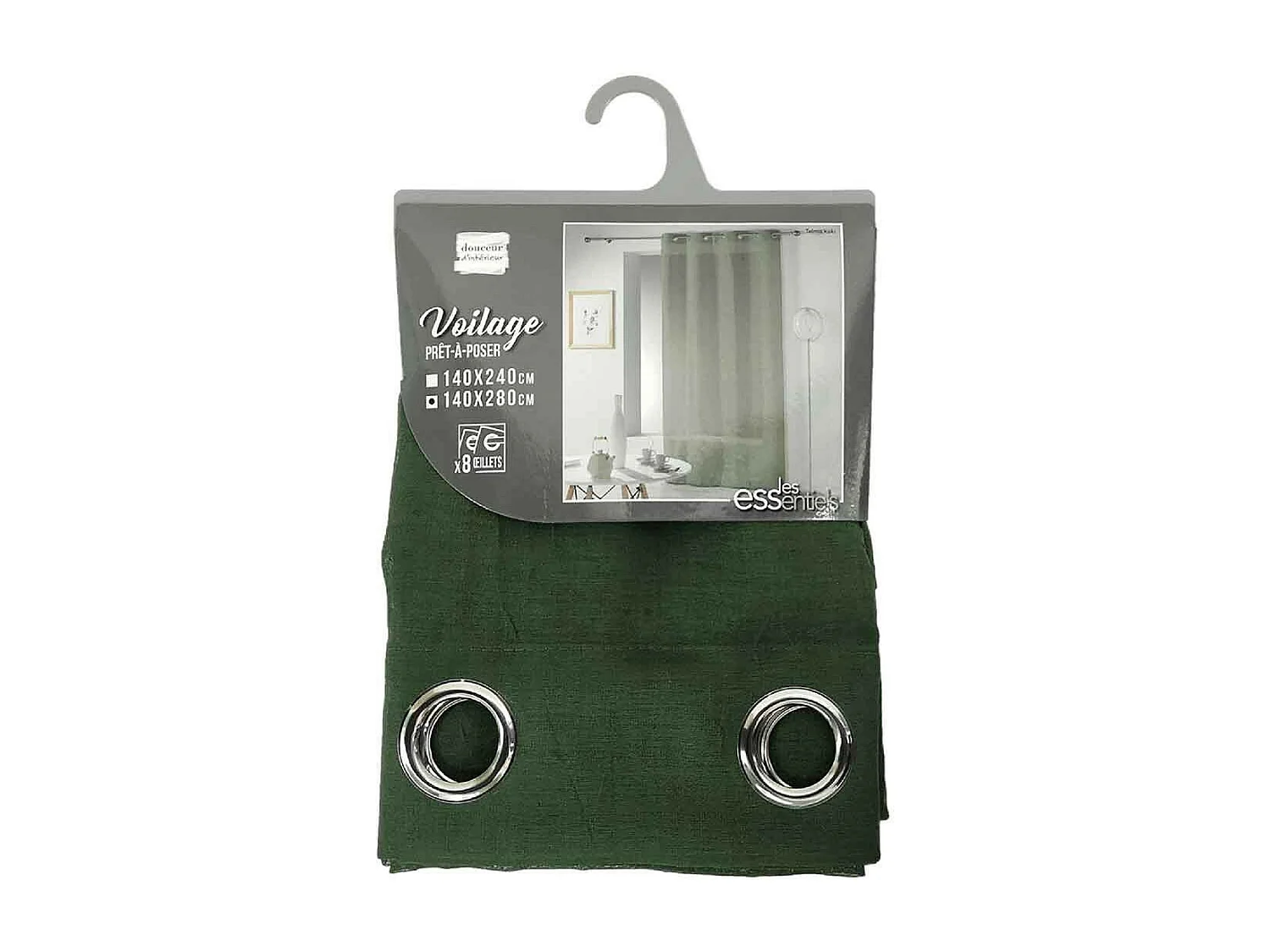 Rideau Voilage Étamine "Telma" 140x280cm Kaki