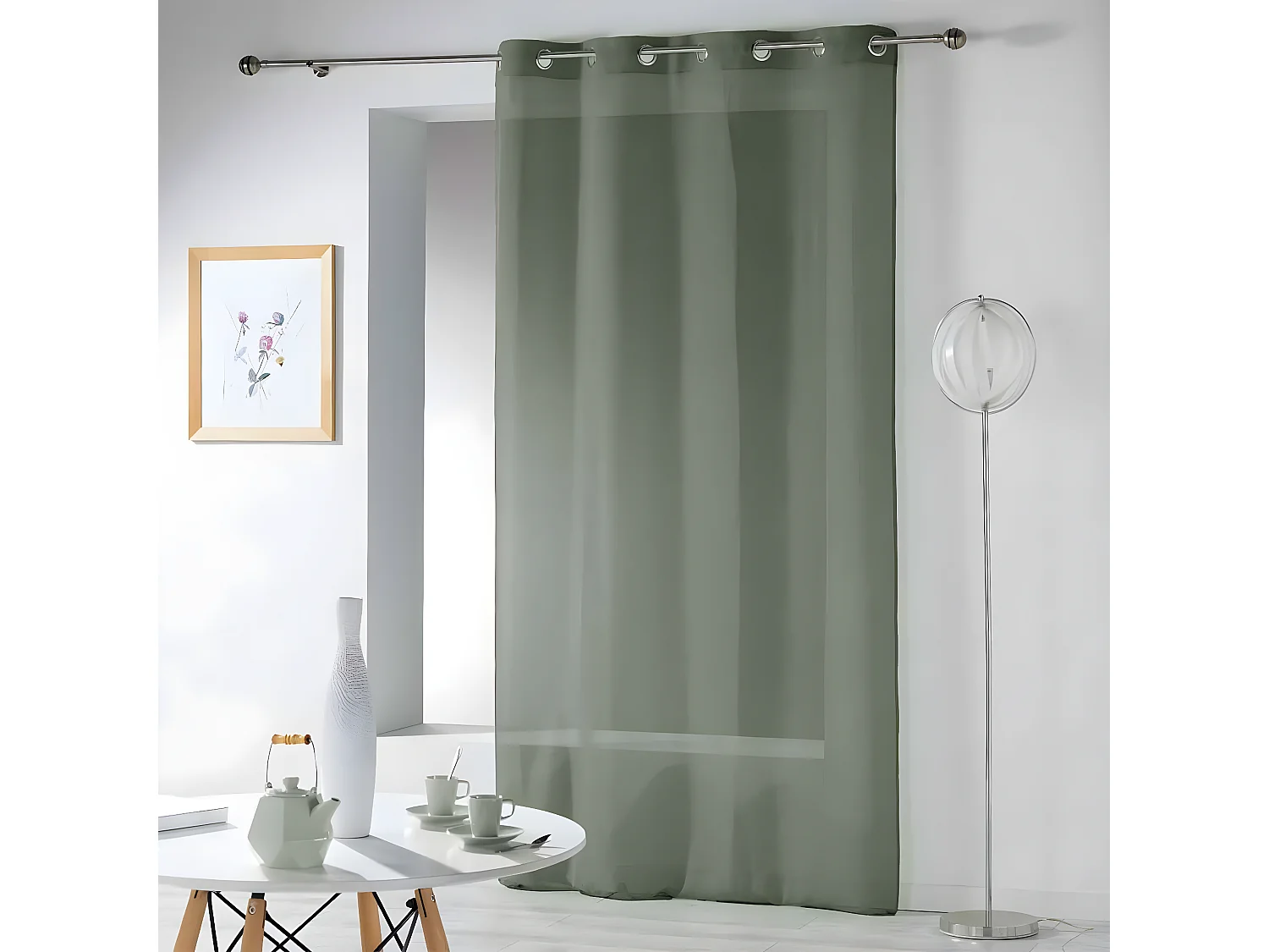 Rideau Voilage Étamine "Telma" 140x280cm Kaki