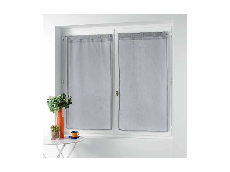 Paire de Voilages "Zazy" 60x160cm Gris