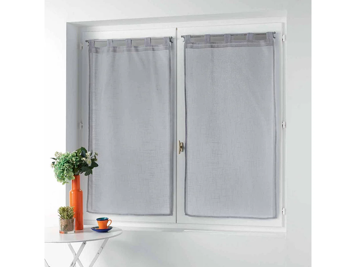 Paire de Voilages "Zazy" 60x160cm Gris
