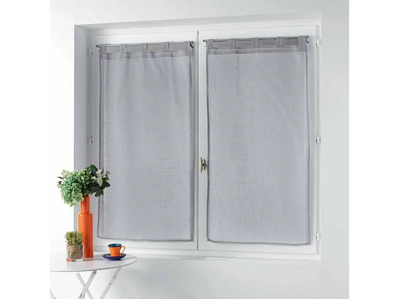 Paire de Voilages "Zazy" 60x160cm Gris
