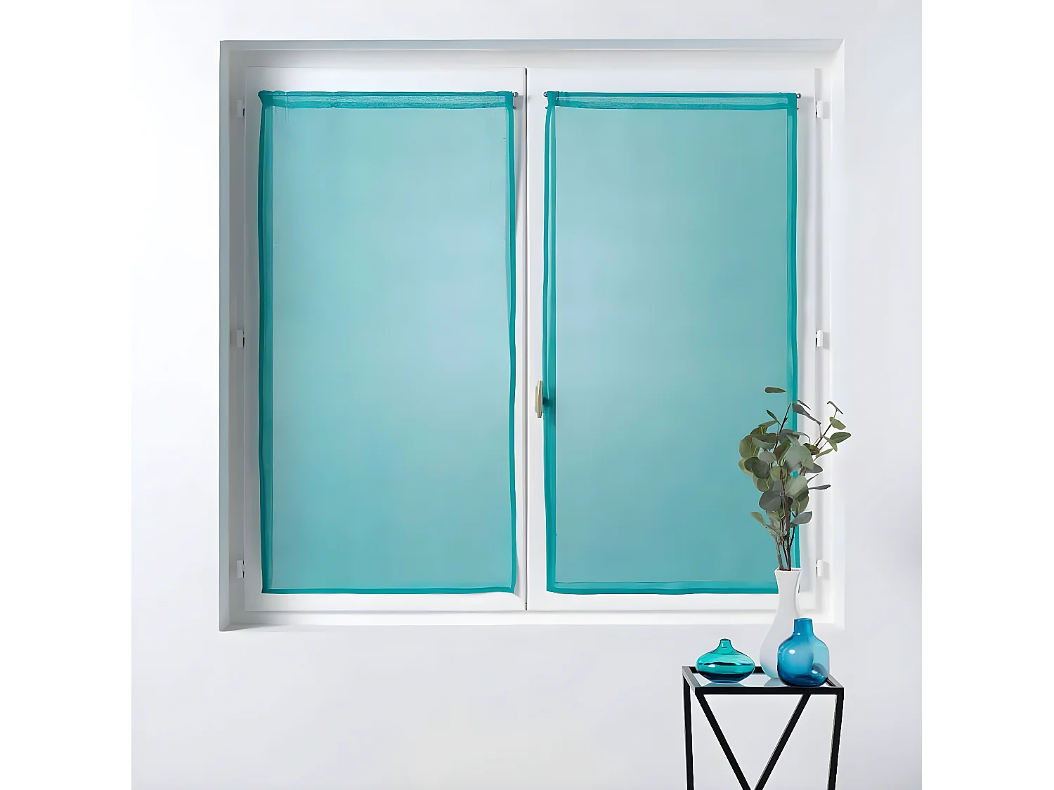 Paire de Voilages "Sandra" 60x90cm Bleu