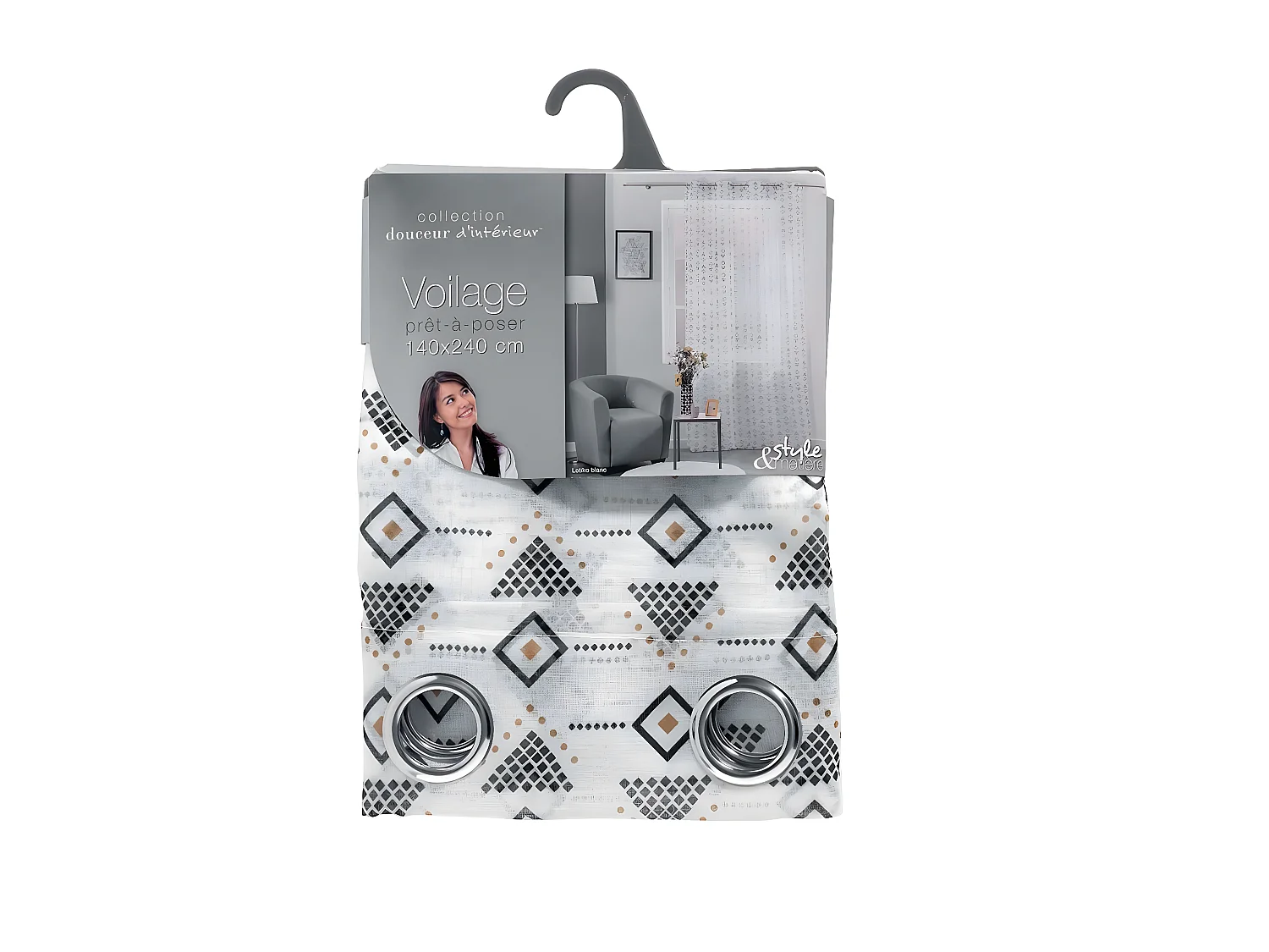 Rideau Voilage à Œillets "Letiko" 140x240cm Blanc