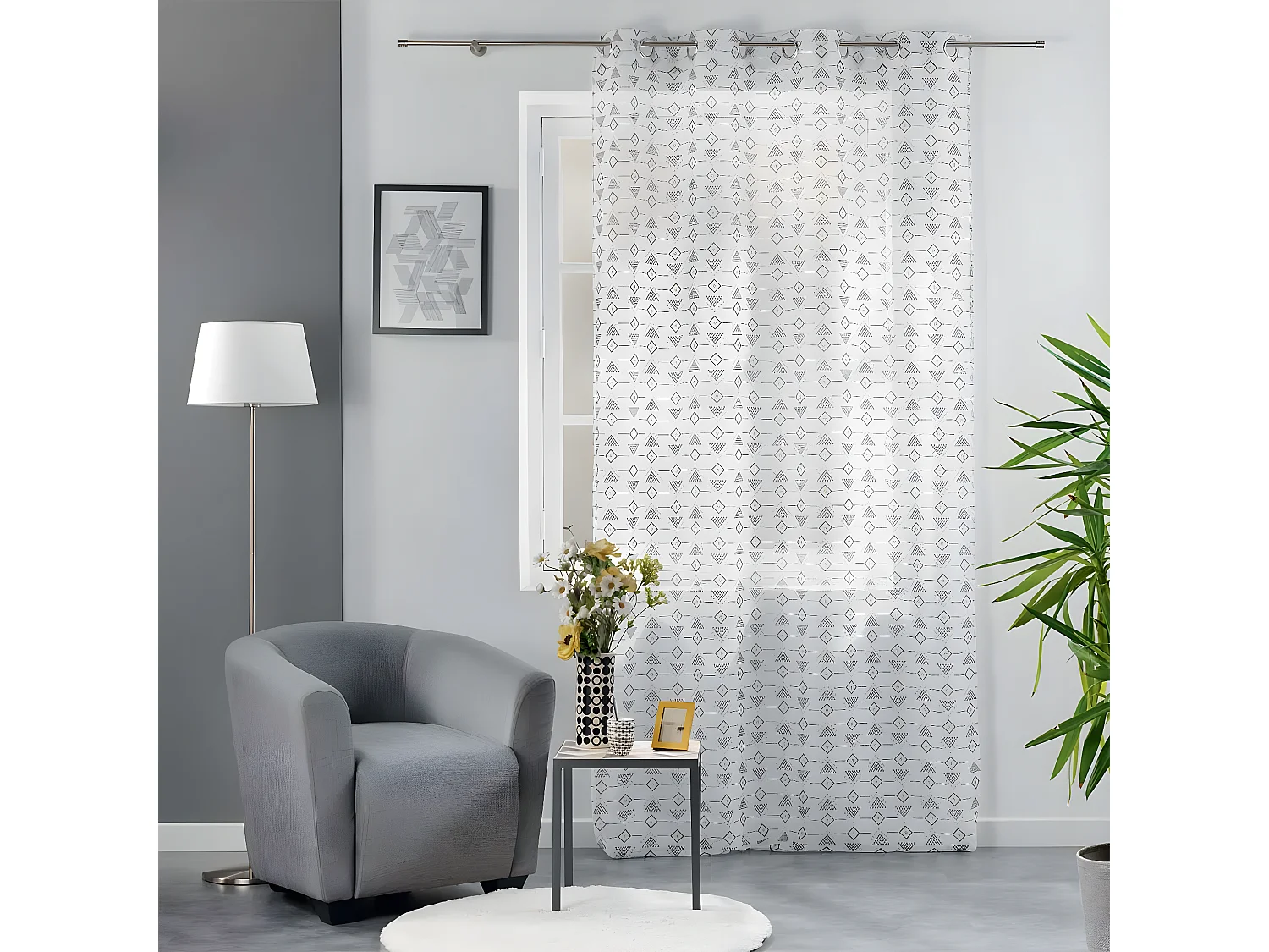 Rideau Voilage à Œillets "Letiko" 140x240cm Blanc