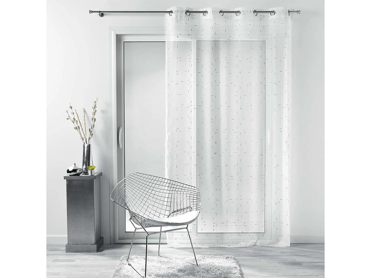 Rideau Voilage à Œillets "Dixiea" 140x240cm Argent